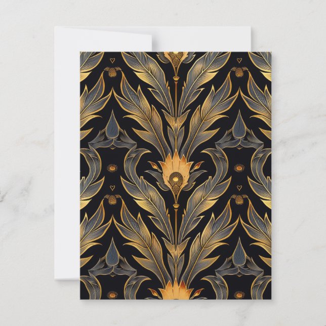 Art Deco Feather Pattern Card (Front)