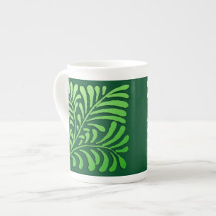 Art Deco fern pattern - shades of green Bone China Mug