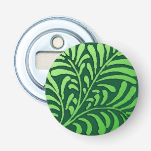 Art Deco fern pattern - shades of green Bottle Opener
