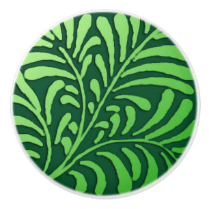 Art Deco fern pattern - shades of green Ceramic Knob
