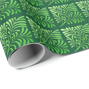 Art Deco fern pattern - shades of green Wrapping Paper