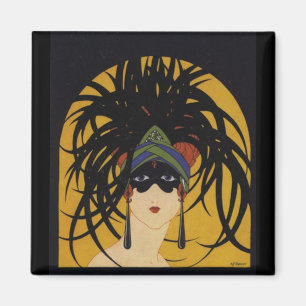 Art Deco Festive Lady Magnet