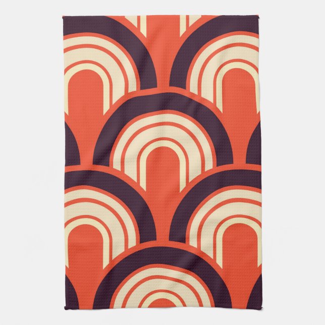 Art Deco Fifties Retro Abstract Art Tea Towel (Vertical)