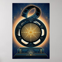 Art Deco Film Reel Reel Gold & Midnight Blue