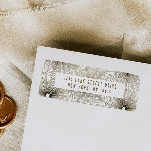 Art Deco Fireworks Burst Return Address (Art deco fireworks return address label.)