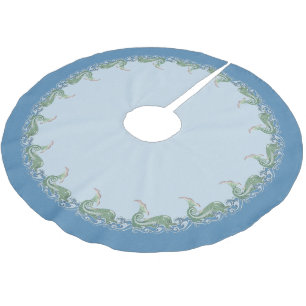 Art Deco Fish Brushed Polyester Tree Skirt