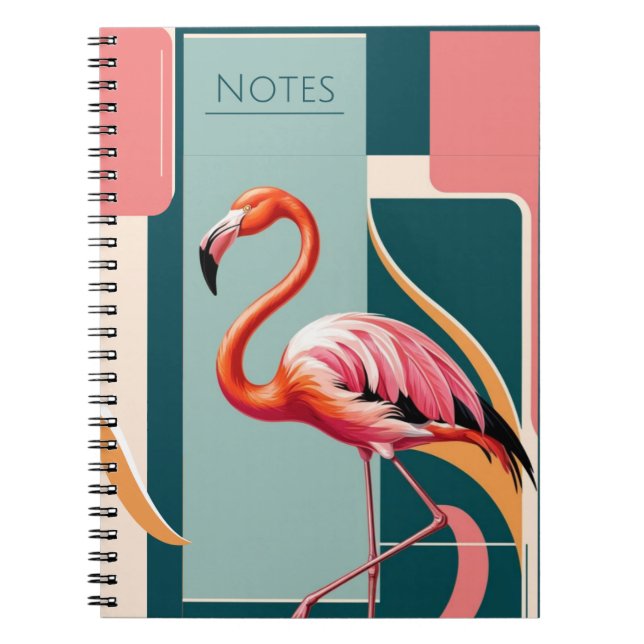 Art Deco Flamingo Notebook (Front)