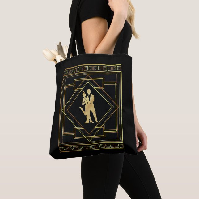 Art Deco flapper 1920s roaring twenties Tote Bag (Close Up)