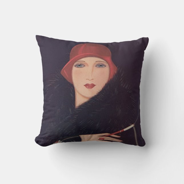 Art Deco Flapper Pillow (Front)