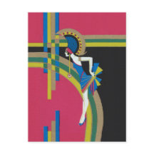 Art Deco Flapper Postcard