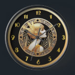 Art Deco Flapper Style Clock<br><div class="desc">I have created this lovely Art Deco Flapper Style Clock in gold and black Color. This clock would look quite elegant in any room of the house and would especially go with modern art deco home decor.</div>