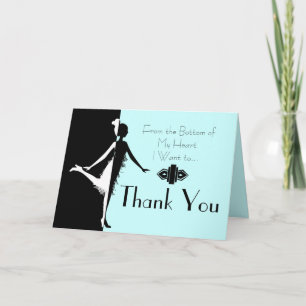 Art Deco Flapper Thank You Note Card