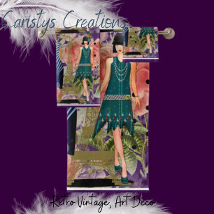 Art Deco Flappers Bath Towel Set