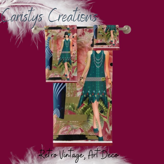 Art Deco Flappers  Bath Towel Set (Creator Uploaded)
