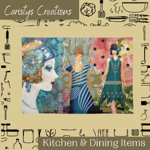 Art Deco Flappers Cloth Placemat