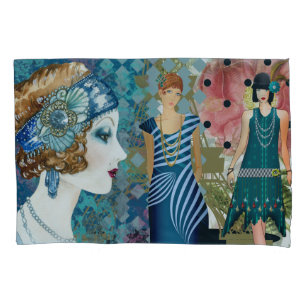 Art Deco Flappers   Pillowcase