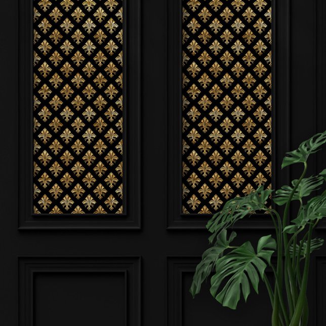 Art Deco Fleur-de-lis Golden Pattern Wallpaper (Creator Uploaded)