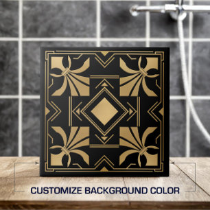 Art Deco Fleur-de-lis - Golden Tile