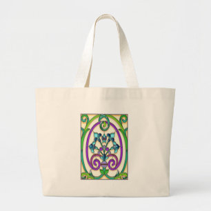 Art Deco Fleur de Lys Large Tote Bag