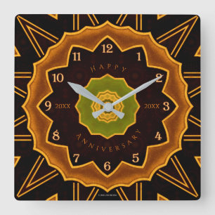 Art Deco Floral Acrylic Wall Clock