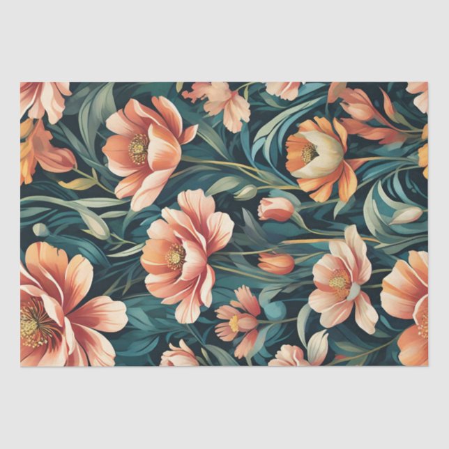Art Deco Floral Design Tissue Paper (Front)