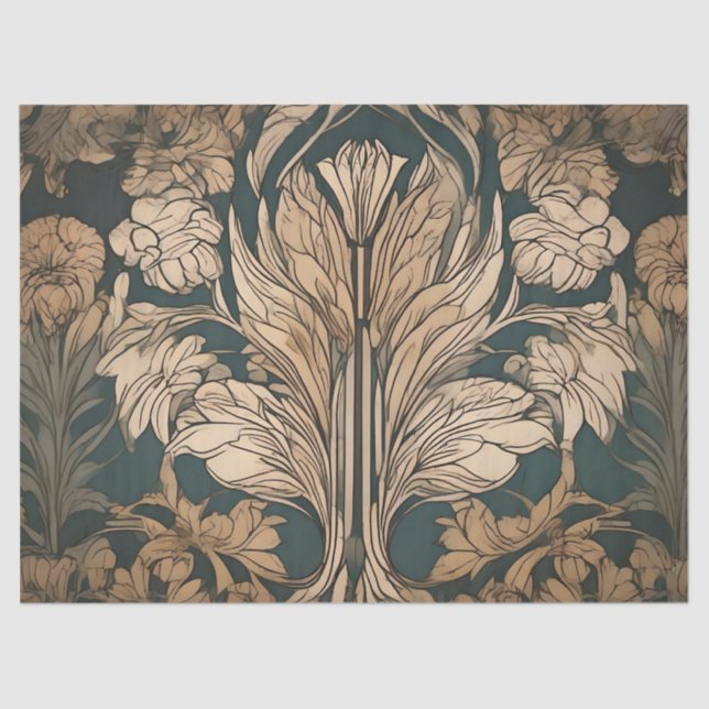 Art Deco Floral Design Tissue Paper (Front)