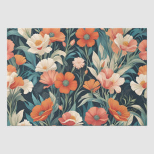 Art Deco Floral Design Tissue Paper