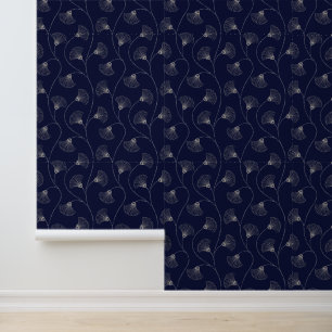 Art Deco Floral Fan Pattern Wallpaper