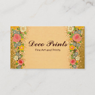 Art Deco Floral Flowers Business Cards