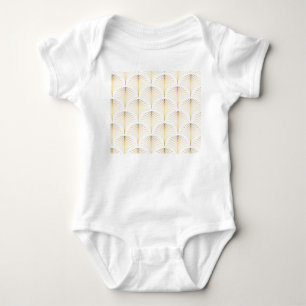 Art Deco Floral: Golden Elegance. Baby Bodysuit