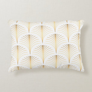 Art Deco Floral: Golden Elegance. Decorative Cushion