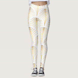 Art Deco Floral: Golden Elegance. Leggings