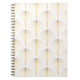 Art Deco Floral: Golden Elegance. Notebook