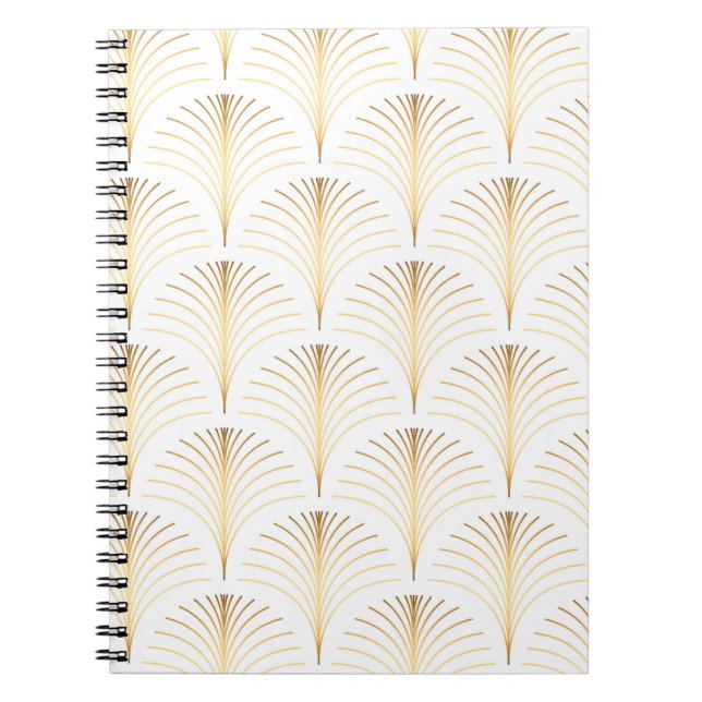 Art Deco Floral: Golden Elegance. Notebook (Front)