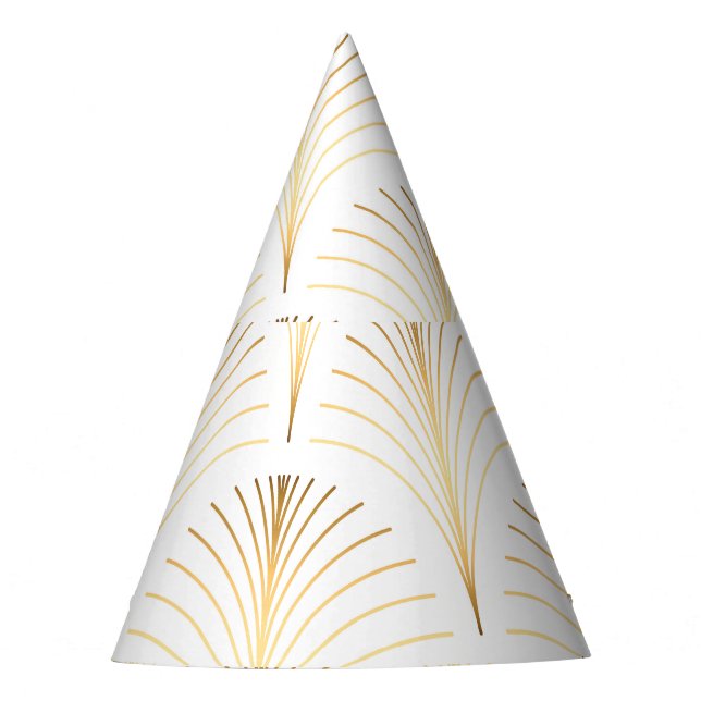 Art Deco Floral: Golden Elegance. Party Hat (Front)