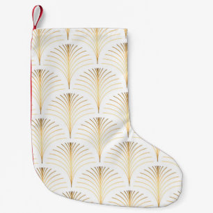 Art Deco Floral: Golden Elegance. Small Christmas Stocking