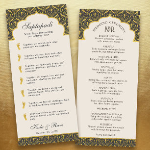 Art Deco Floral Lotus Indian & Hindu Wedding Programme