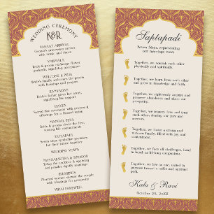 Art Deco Floral Lotus Indian & Hindu Wedding Programme