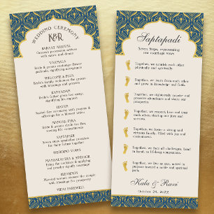 Art Deco Floral Lotus Indian & Hindu Wedding Programme
