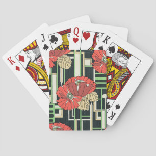Art Deco Floral Playing Cards