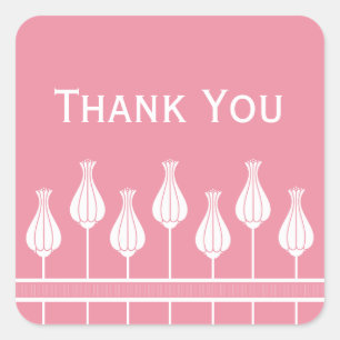 Art Deco Floral Thank You Stickers