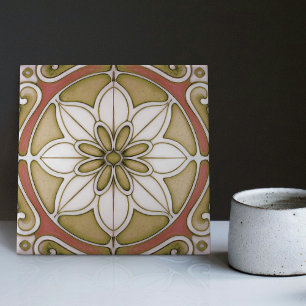 Art Deco Floral Wall Decor Art Nouveau Backsplash Tile