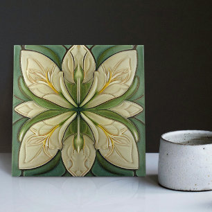 Art Deco Floral Wall Decor Art Nouveau Tile