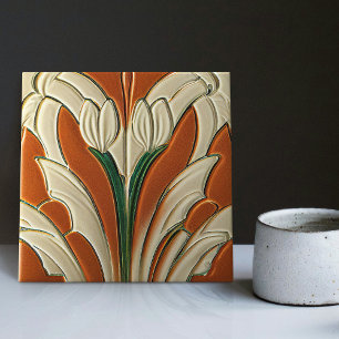 Art Deco Floral Wall Decor Art Nouveau Tile