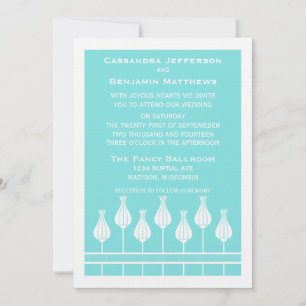 Art Deco Floral Wedding Invitation