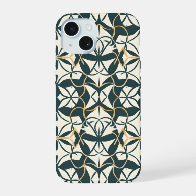 Art Deco Flourish iPhone 15 Case (Back)