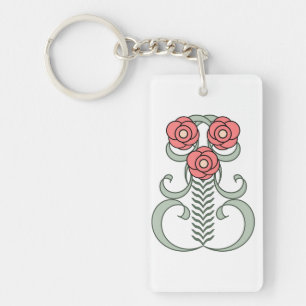 Art Deco flower keyrings
