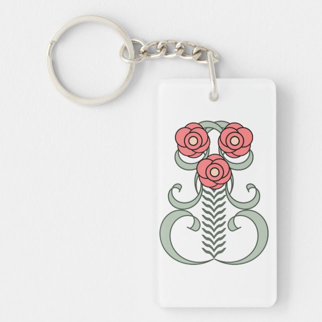 Art Deco flower keyrings (Front)