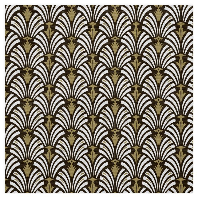 Art Deco Flower Lotus Pattern DIY Fabric (Swatch)