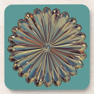 Art deco flower medallion coaster